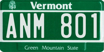 VT license plate ANM801