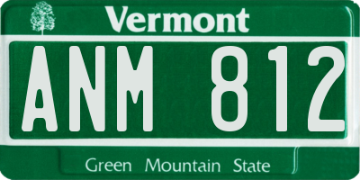 VT license plate ANM812