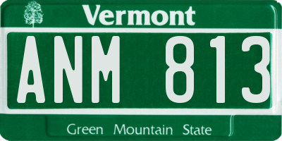 VT license plate ANM813