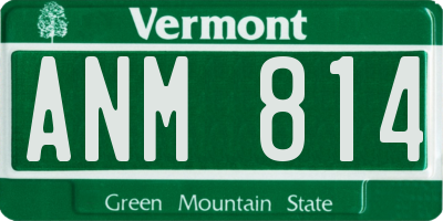 VT license plate ANM814