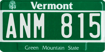 VT license plate ANM815