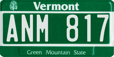 VT license plate ANM817
