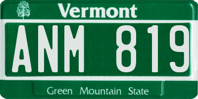 VT license plate ANM819