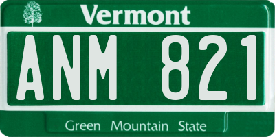 VT license plate ANM821