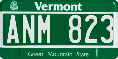 VT license plate ANM823