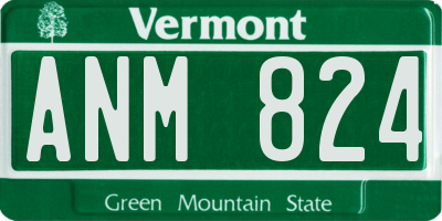 VT license plate ANM824