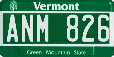 VT license plate ANM826