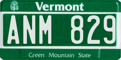 VT license plate ANM829
