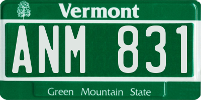 VT license plate ANM831