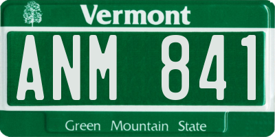 VT license plate ANM841