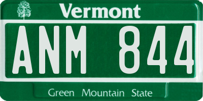 VT license plate ANM844