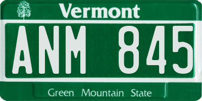 VT license plate ANM845