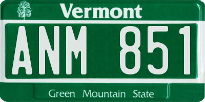 VT license plate ANM851