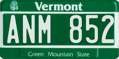 VT license plate ANM852