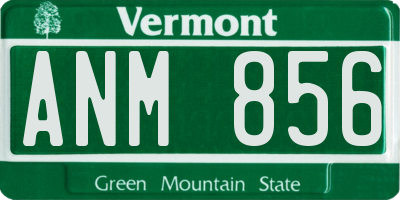 VT license plate ANM856