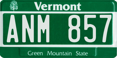VT license plate ANM857