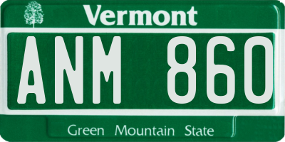 VT license plate ANM860