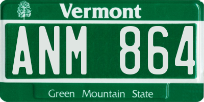 VT license plate ANM864