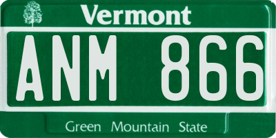 VT license plate ANM866
