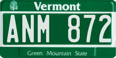 VT license plate ANM872