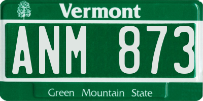 VT license plate ANM873