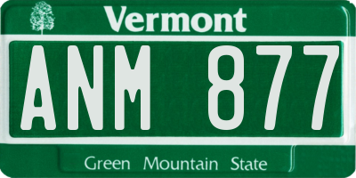 VT license plate ANM877