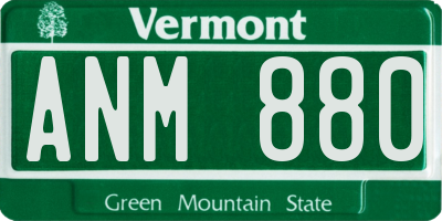 VT license plate ANM880