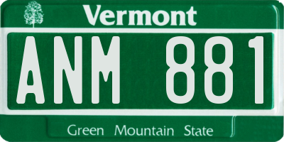 VT license plate ANM881