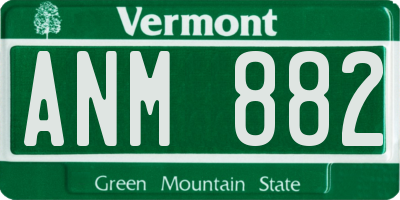 VT license plate ANM882