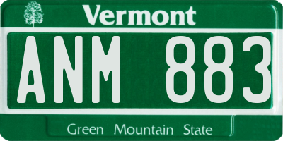 VT license plate ANM883