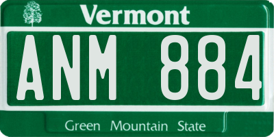 VT license plate ANM884
