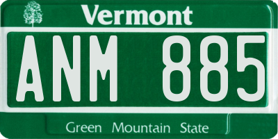 VT license plate ANM885