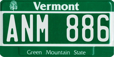 VT license plate ANM886