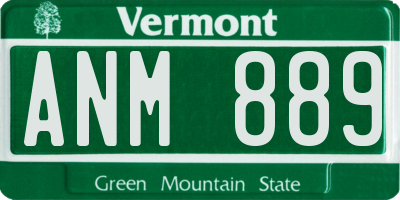 VT license plate ANM889