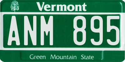 VT license plate ANM895