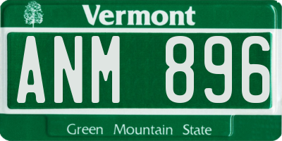 VT license plate ANM896