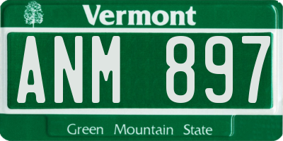 VT license plate ANM897