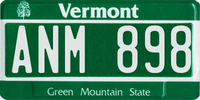 VT license plate ANM898
