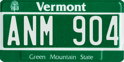 VT license plate ANM904