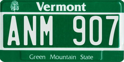VT license plate ANM907