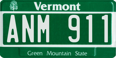 VT license plate ANM911