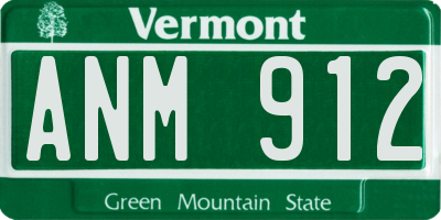 VT license plate ANM912