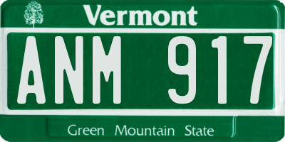 VT license plate ANM917