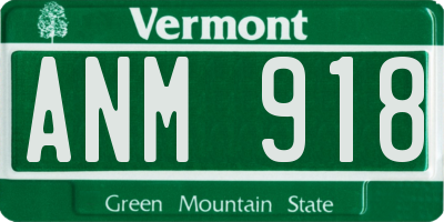 VT license plate ANM918