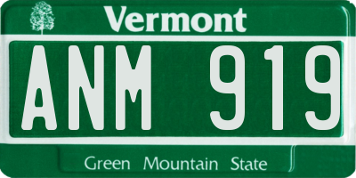 VT license plate ANM919
