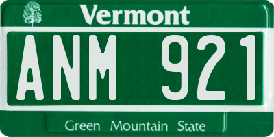 VT license plate ANM921