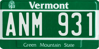 VT license plate ANM931