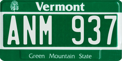 VT license plate ANM937