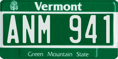 VT license plate ANM941