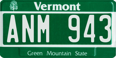 VT license plate ANM943